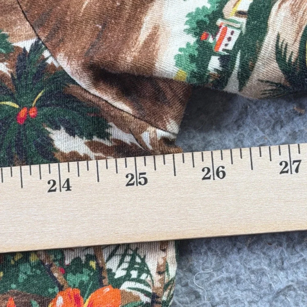 VTG Polo Ralph Lauren Loop Collar Hawaiian Shirt Mens XL Classic Fit Linen Blend - Picture 9 of 11